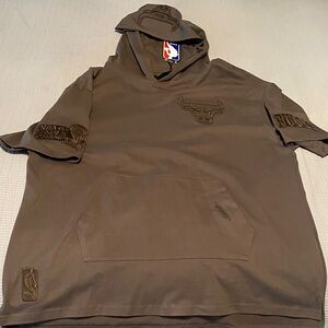 Brown Short Sleeve Hoodie Tee